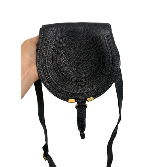Chloé Marcie mini saddle bag black leather $1150 - Picture 2 of 13